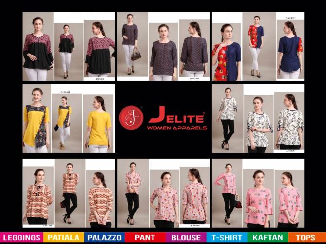 Jelite Camellia Stylish Western Regular Wear Heavy slub rayon And Cotton crepe Ladies Top Collection